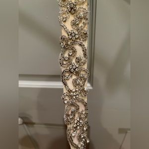 Handmade beaded wedding sash, 36.75” long